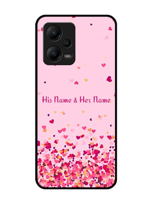 Custom Poco X5 5G Custom Metal Phone CaseFloating Hearts Design