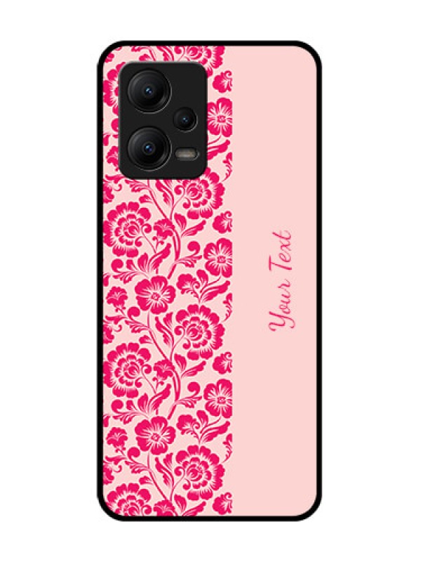 Custom Poco X5 5G Custom Metal Phone CaseAttractive Floral Pattern Design