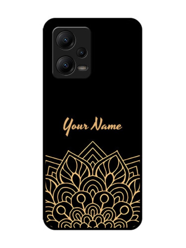 Custom Poco X5 5G Custom Metal Phone CaseGolden Mandala Design