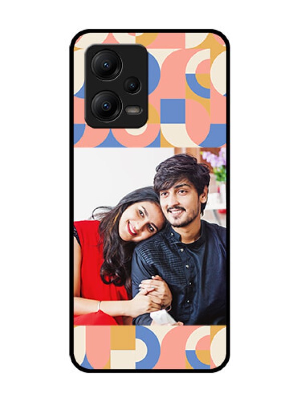 Custom Poco X5 5G Custom Metal Phone CaseSemi - Circle Maze Pattern Design