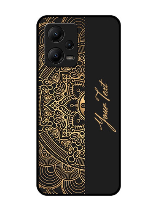 Custom Poco X5 5G Custom Metal Phone CaseMandala Art With Custom Text Design