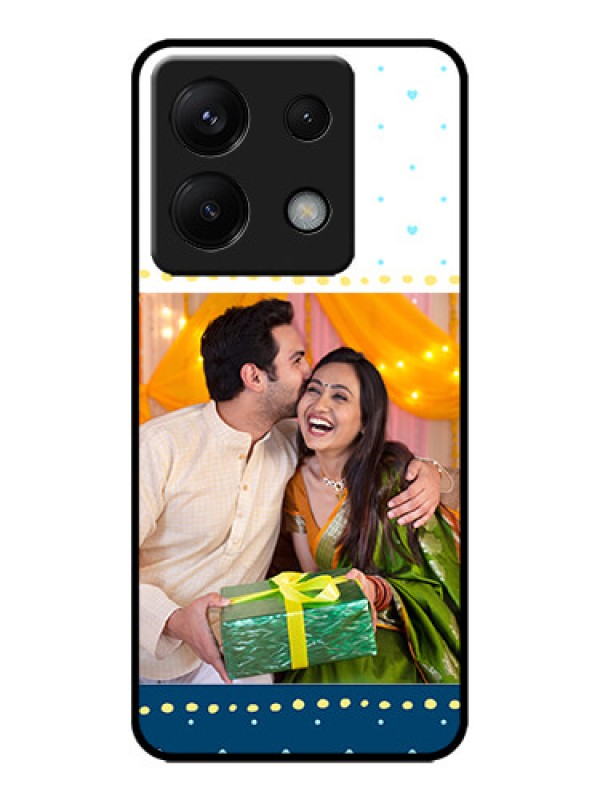 Custom Poco X6 5G Custom Metal Phone CaseWhite And Blue Abstract Design