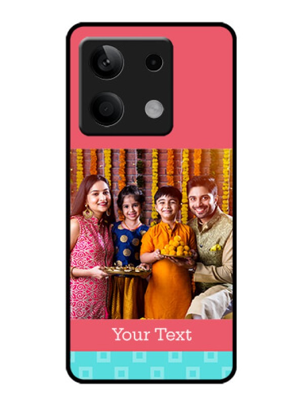 Custom Poco X6 Neo 5G Custom Metal Phone Case - Peach and Blue Color Design