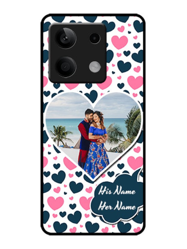 Custom Poco X6 Neo 5G Custom Metal Phone Case - Pink and Blue Heart Design