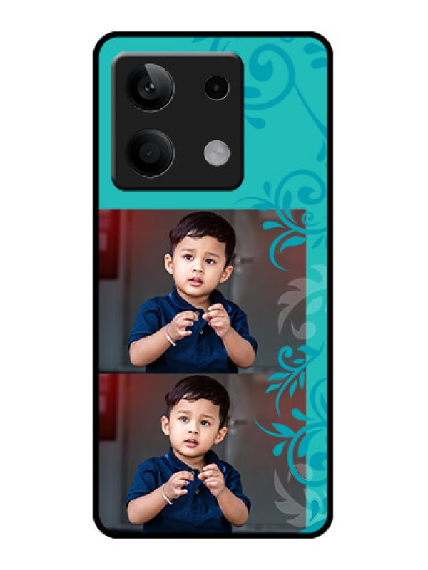 Custom Poco X6 Neo 5G Custom Metal Phone Case - With Photo And Green Floral Design