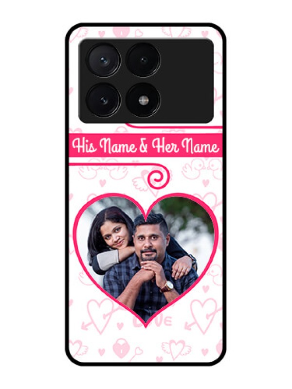 Custom Poco X6 Pro 5G Custom Metal Phone CaseHeart Shape Love Design