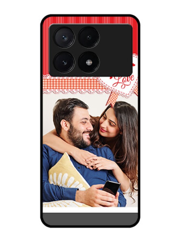 Custom Poco X6 Pro 5G Custom Metal Phone CaseRed Love Pattern Design