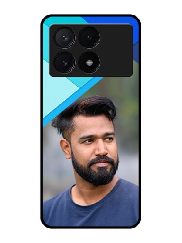 Custom Poco X6 Pro 5G Custom Metal Phone CaseBlue Pattern Design