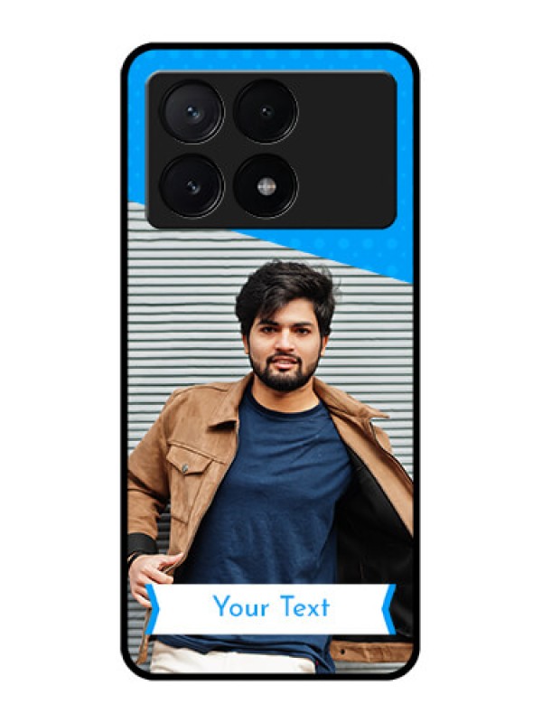 Custom Poco X6 Pro 5G Custom Metal Phone CaseSimple Blue Color Design