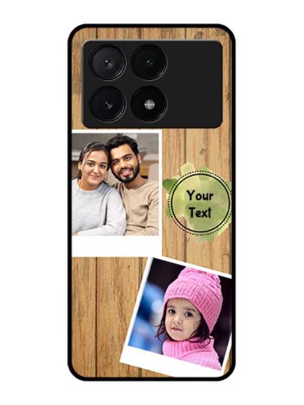 Custom Poco X6 Pro 5G Custom Metal Phone CaseWooden Texture Design