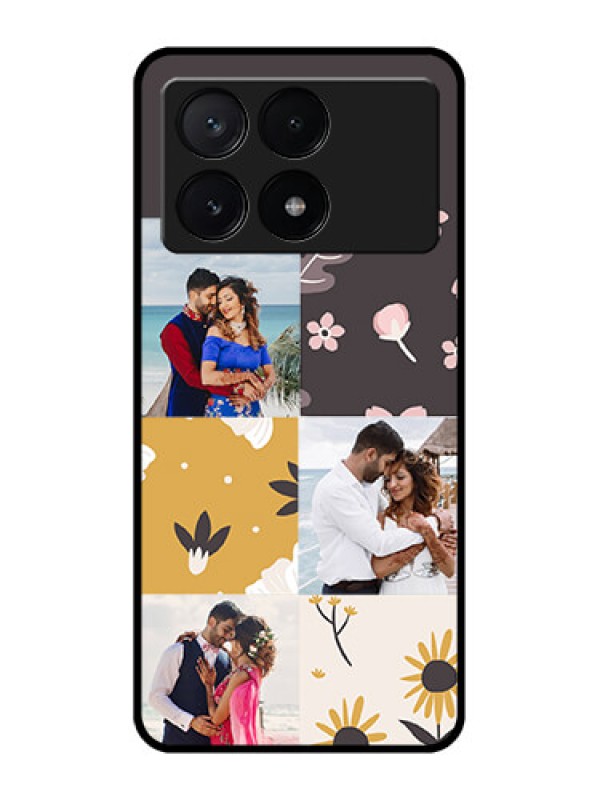 Custom Poco X6 Pro 5G Custom Metal Phone Case3 Images With Floral Design