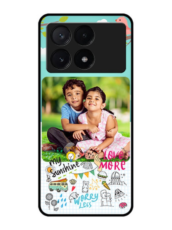 Custom Poco X6 Pro 5G Custom Metal Phone CaseDoodle Love Design