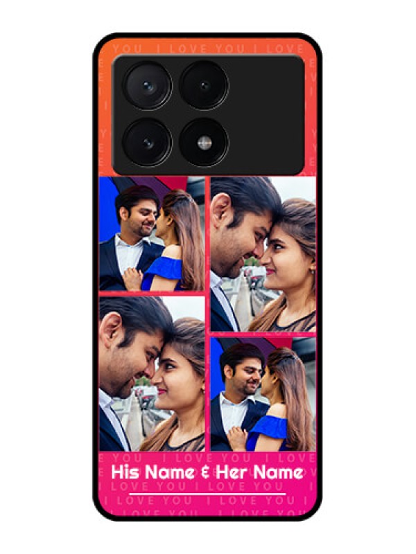 Custom Poco X6 Pro 5G Custom Metal Phone CaseI Love You Pink Design