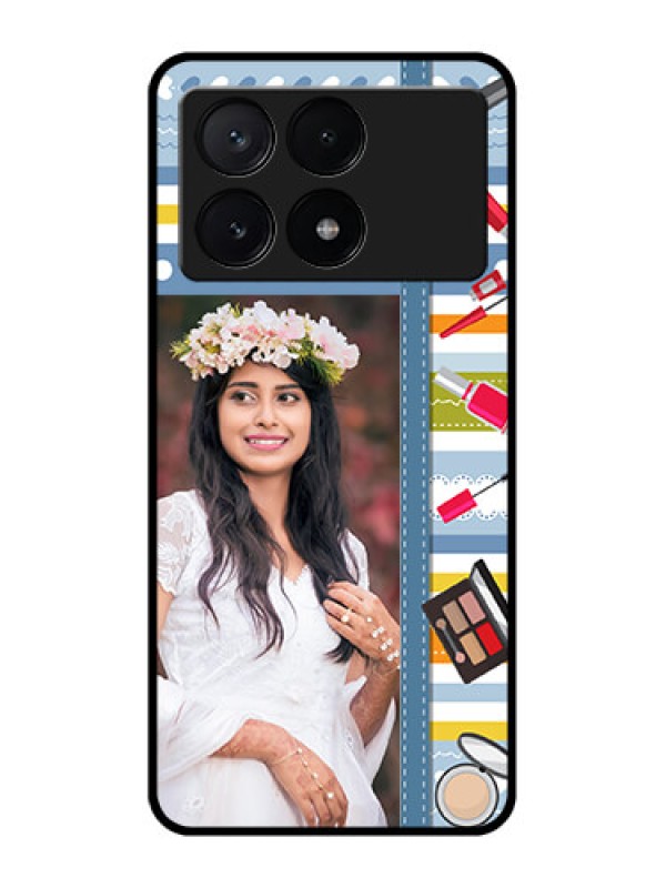 Custom Poco X6 Pro 5G Custom Metal Phone CaseMakeup Icons Design