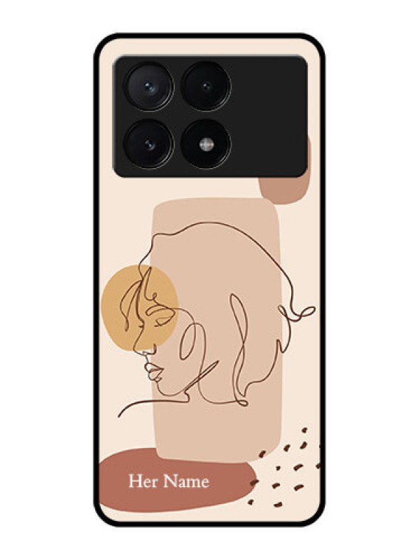 Custom Poco X6 Pro 5G Custom Metal Phone CaseCalm Woman Line Art Design