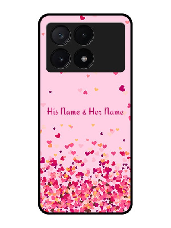 Custom Poco X6 Pro 5G Custom Metal Phone CaseFloating Hearts Design