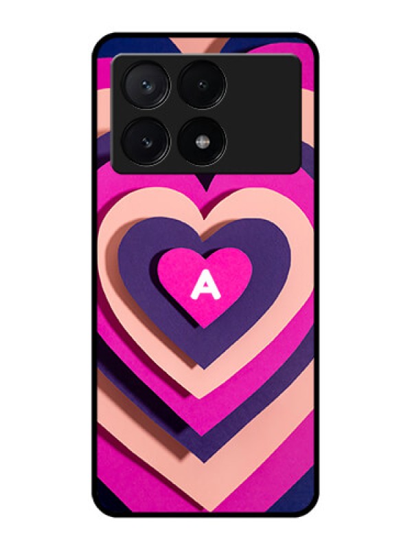 Custom Poco X6 Pro 5G Custom Metal Phone CaseCute Heart Pattern Design