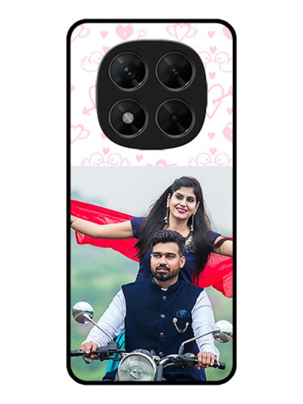 Custom Poco X7 5G Custom Metal Phone CasePink Flying Heart Design