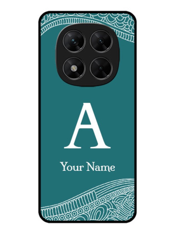 Custom Poco X7 5G Custom Metal Phone CaseLine Art Pattern With Custom Name Design