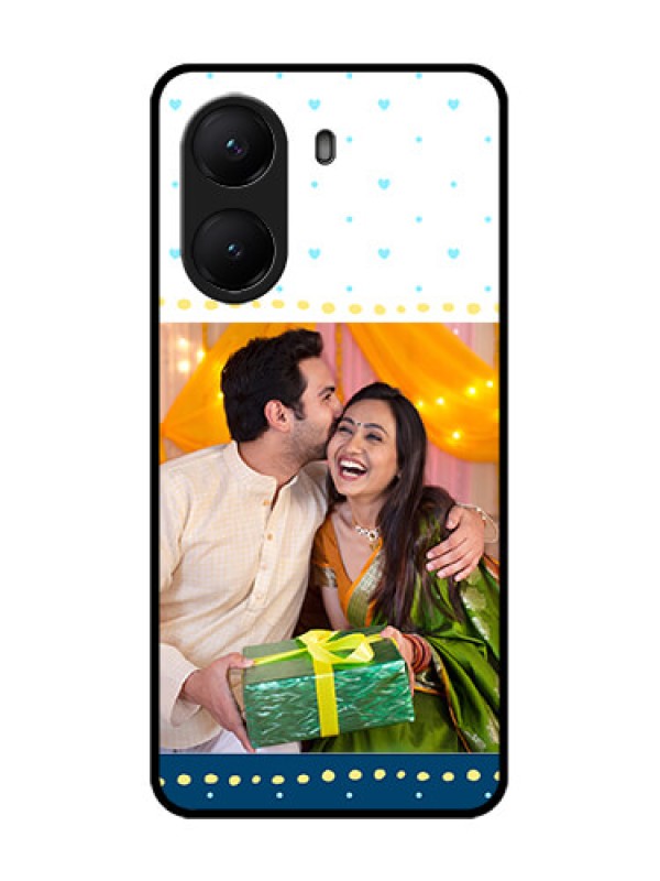 Custom Poco X7 Pro 5G Custom Metal Phone Case - White And Blue Abstract Design