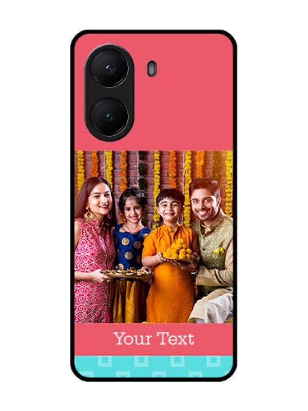 Custom Poco X7 Pro 5G Custom Metal Phone Case - Peach and Blue Color Design