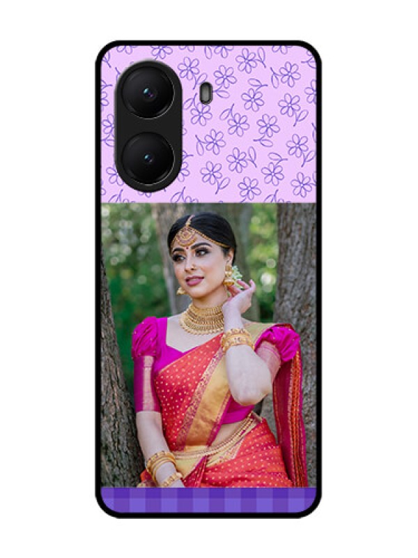 Custom Poco X7 Pro 5G Custom Metal Phone Case - Purple Floral Design