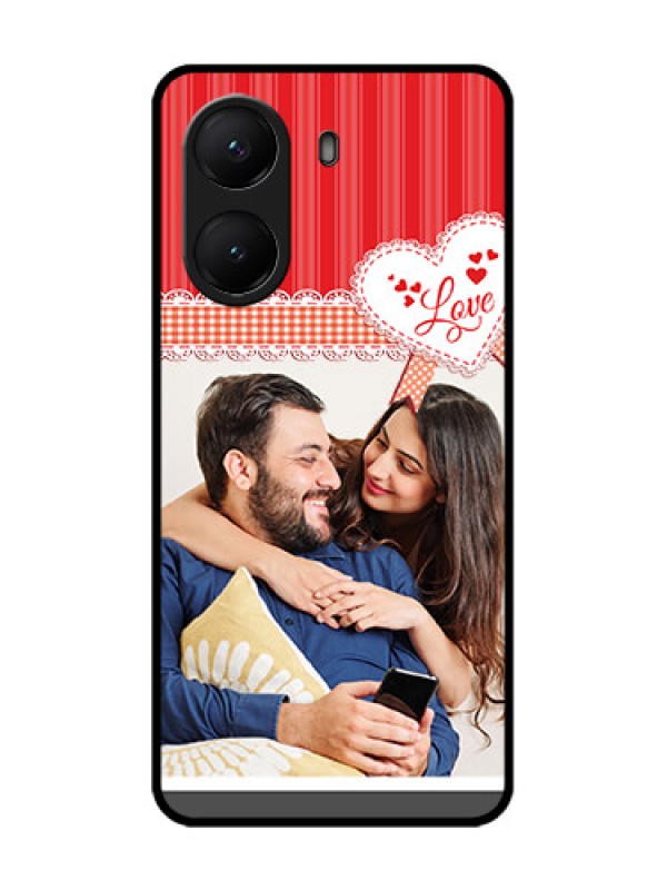 Custom Poco X7 Pro 5G Custom Metal Phone Case - Red Love Pattern Design