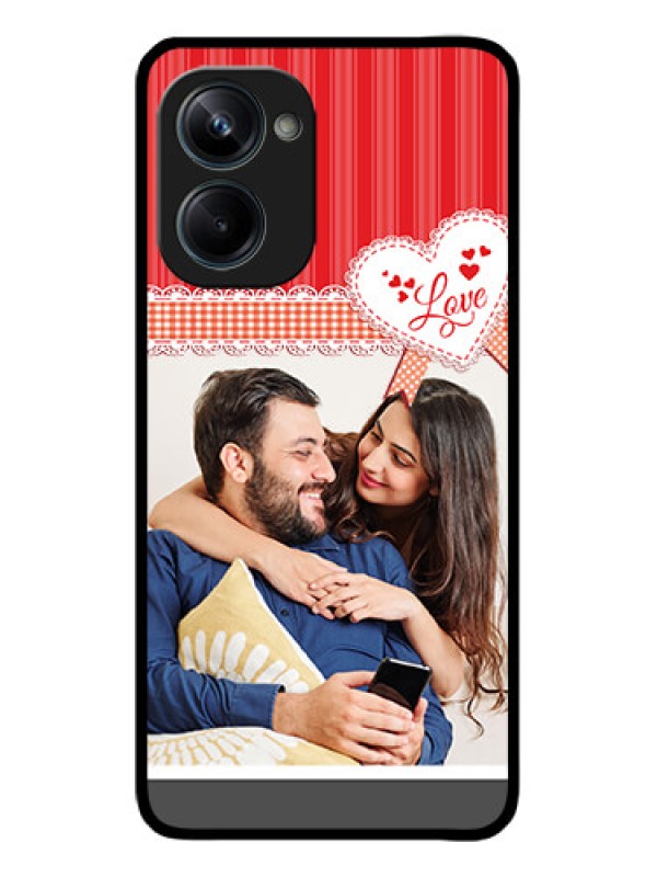 Custom Realme 10 Pro 5G Custom Metal Phone CaseRed Love Pattern Design