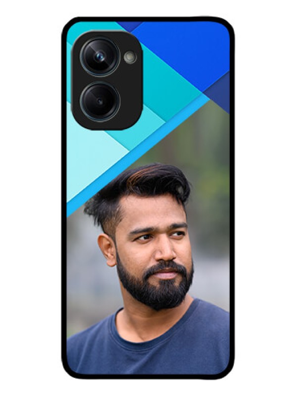 Custom Realme 10 Pro 5G Custom Metal Phone CaseBlue Pattern Design