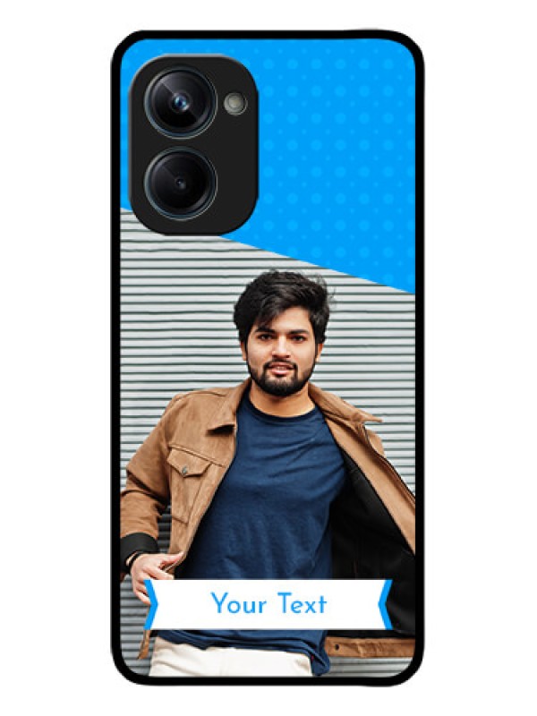 Custom Realme 10 Pro 5G Custom Metal Phone CaseSimple Blue Color Design