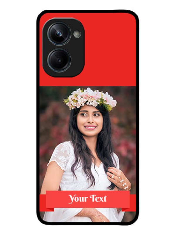 Custom Realme 10 Pro 5G Custom Metal Phone CaseSimple Red Color Design