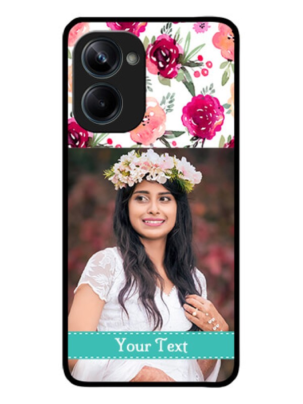 Custom Realme 10 Pro 5G Custom Metal Phone CaseWater Colors Floral Design