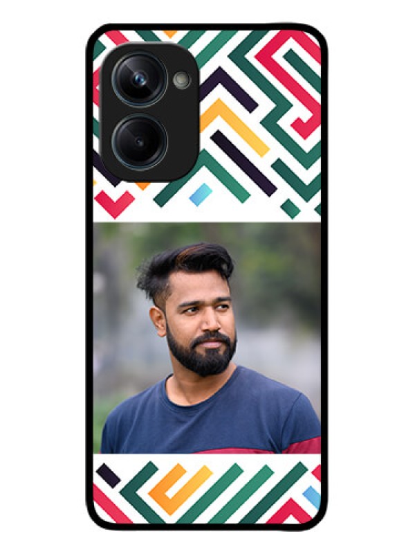 Custom Realme 10 Pro 5G Custom Metal Phone CaseColorful Maze Pattern Design