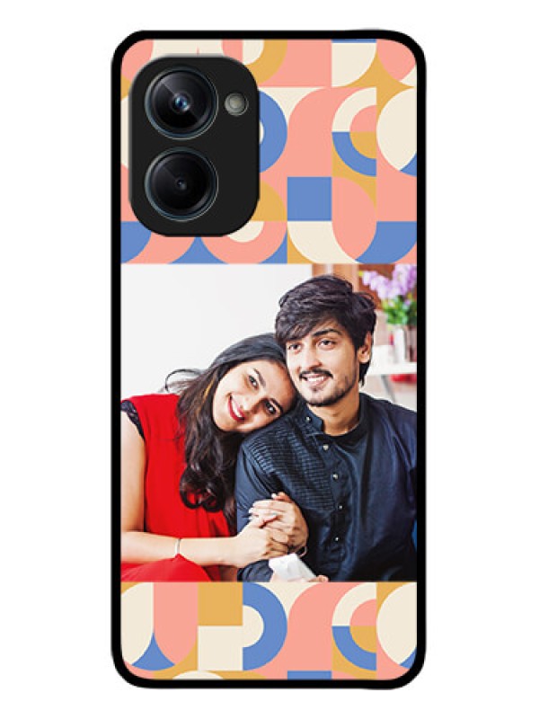 Custom Realme 10 Pro 5G Custom Metal Phone CaseSemi - Circle Maze Pattern Design