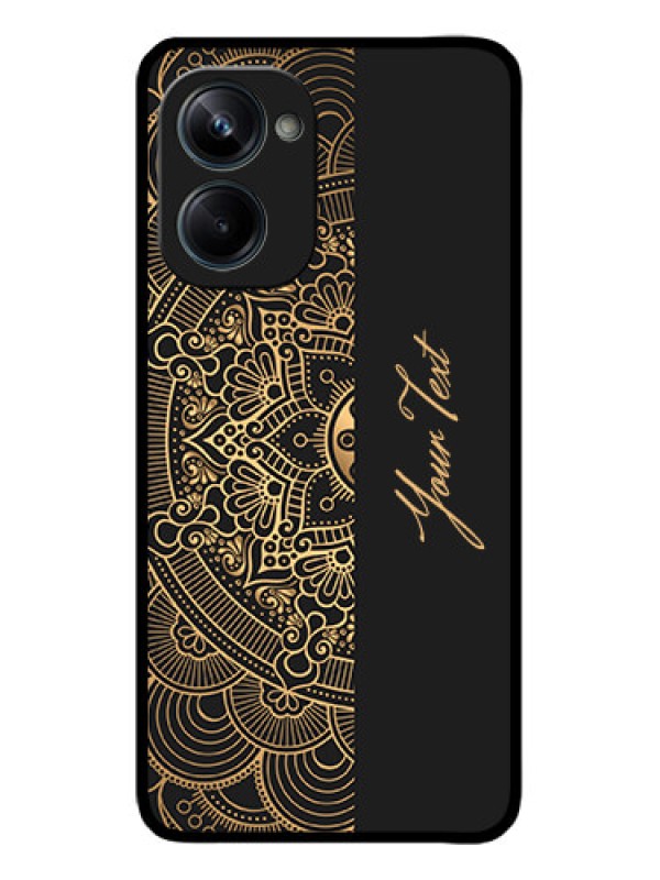 Custom Realme 10 Pro 5G Custom Metal Phone CaseMandala Art With Custom Text Design