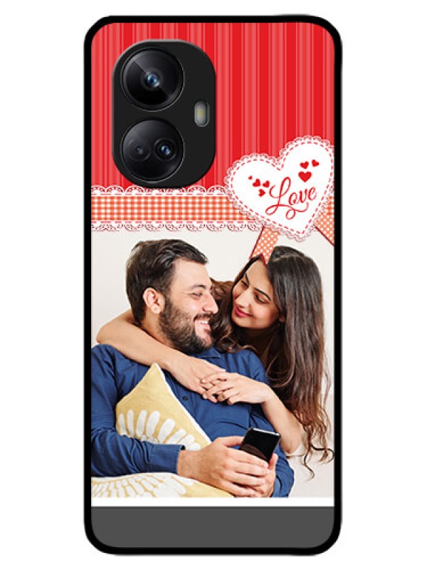 Custom Realme 10 Pro Plus 5G Custom Metal Phone CaseRed Love Pattern Design