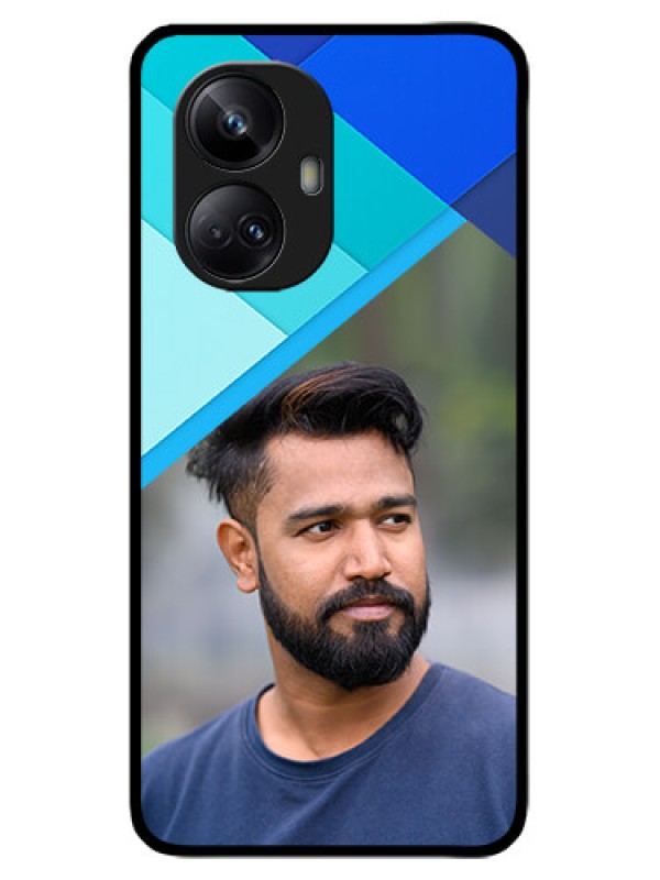 Custom Realme 10 Pro Plus 5G Custom Metal Phone CaseBlue Pattern Design