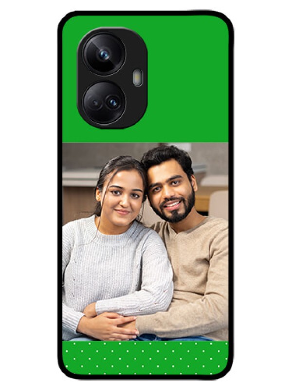 Custom Realme 10 Pro Plus 5G Custom Metal Phone CaseGreen Pattern Design