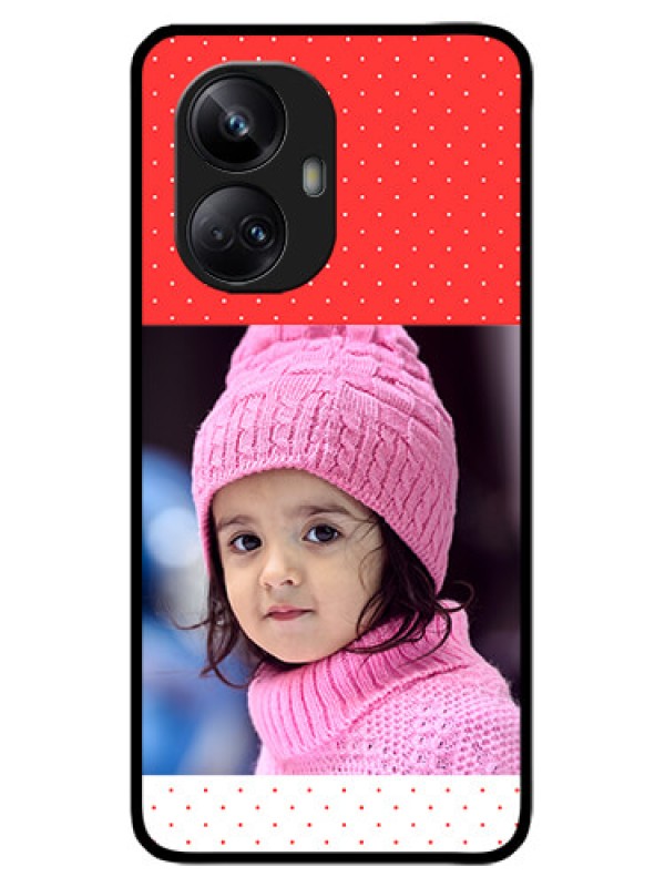 Custom Realme 10 Pro Plus 5G Custom Metal Phone CaseRed Pattern Design