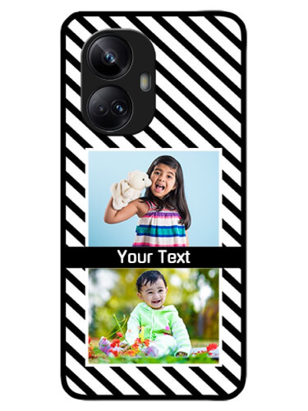 Custom Realme 10 Pro Plus 5G Custom Metal Phone CaseBlack And White Stripes Design