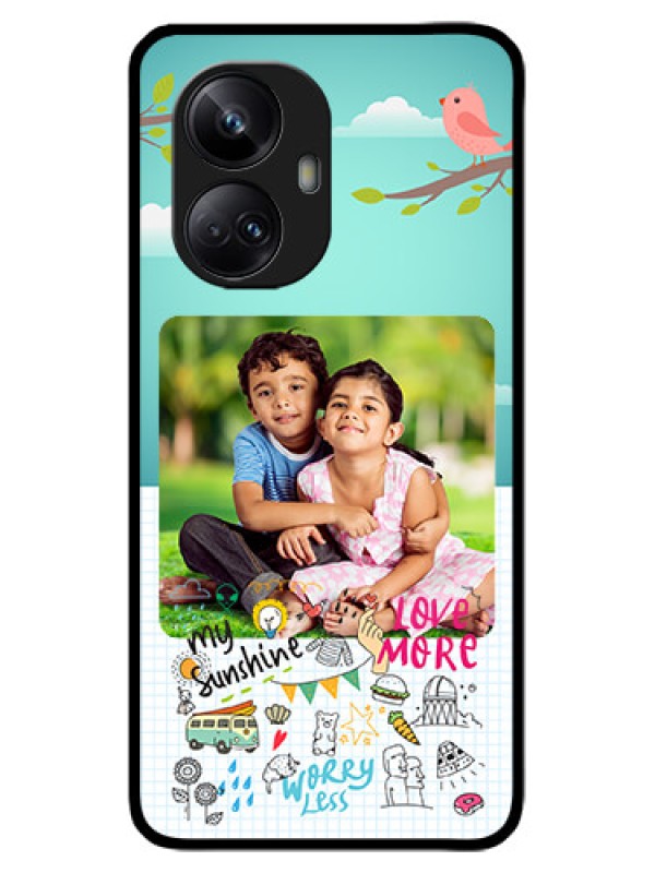 Custom Realme 10 Pro Plus 5G Custom Metal Phone CaseDoodle Love Design