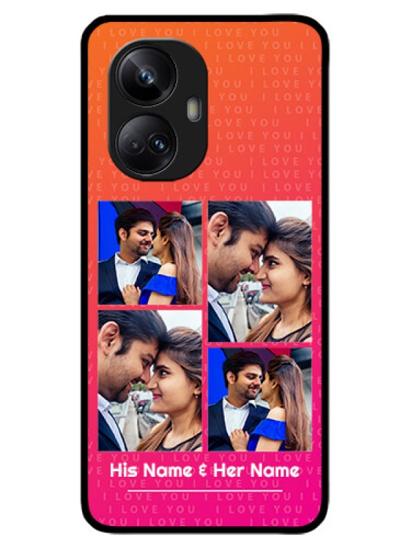 Custom Realme 10 Pro Plus 5G Custom Metal Phone CaseI Love You Pink Design