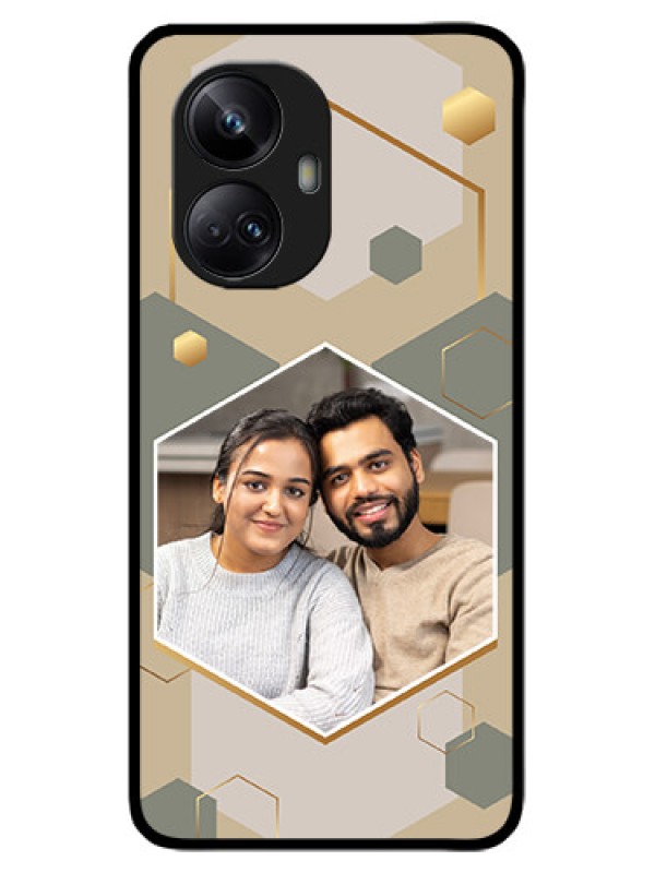 Custom Realme 10 Pro Plus 5G Custom Metal Phone CaseStylish Hexagon Pattern Design