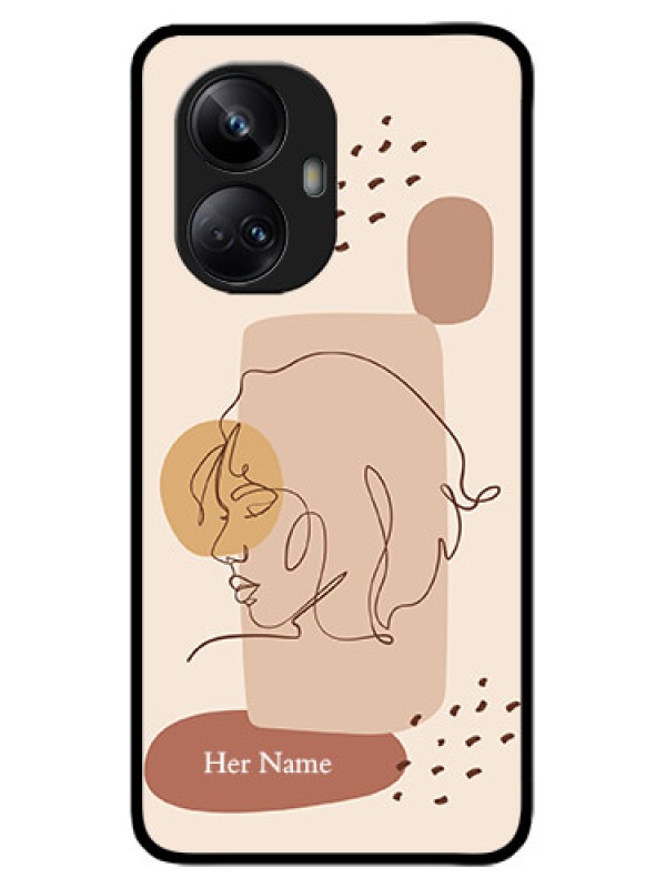 Custom Realme 10 Pro Plus 5G Custom Metal Phone CaseCalm Woman Line Art Design