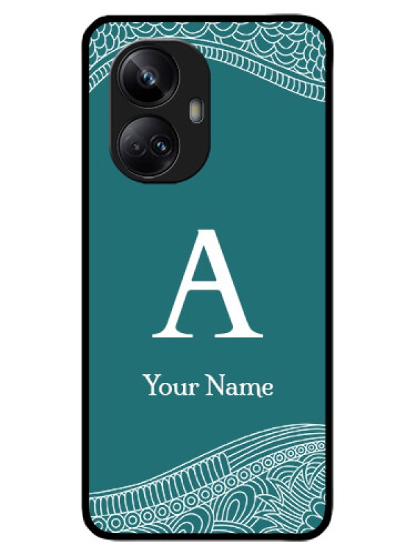 Custom Realme 10 Pro Plus 5G Custom Metal Phone CaseLine Art Pattern With Custom Name Design