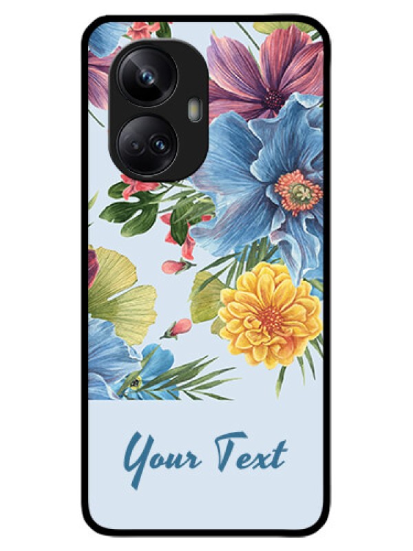 Custom Realme 10 Pro Plus 5G Custom Metal Phone CaseStunning Watercolored Flowers Painting Design