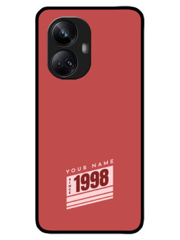 Custom Realme 10 Pro Plus 5G Custom Metal Phone CaseRed Custom Year Of Birth Design