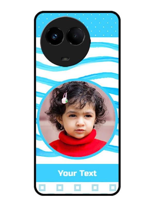 Custom Realme 11 5G Custom Metal Phone CaseSimple Blue Case Design