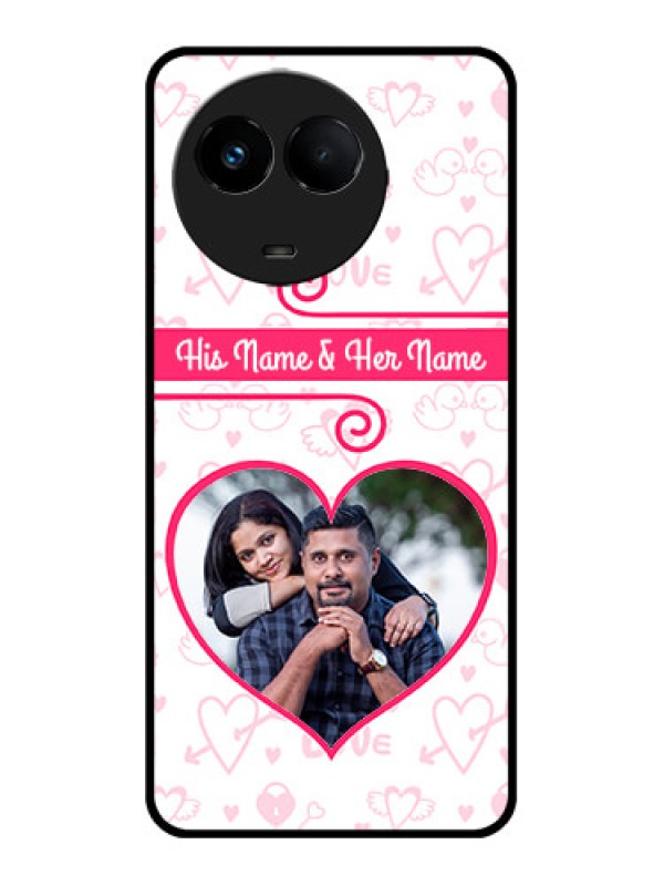 Custom Realme 11 5G Custom Metal Phone CaseHeart Shape Love Design