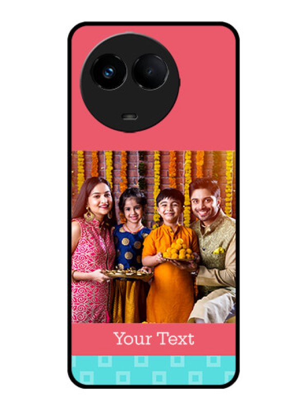 Custom Realme 11 5G Custom Metal Phone CasePeach and Blue Color Design